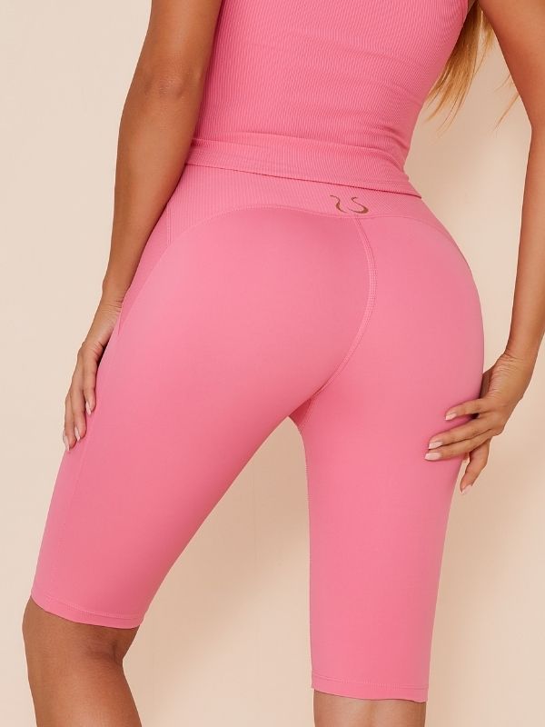 Pure Color Hip-lift Spandex Gym Booty Shorts