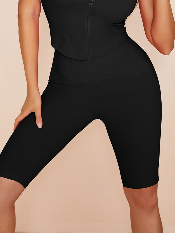 Pure Color Hip-lift Spandex Gym Booty Shorts