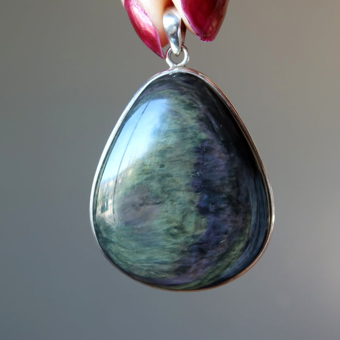 rainbow obsidian pendant