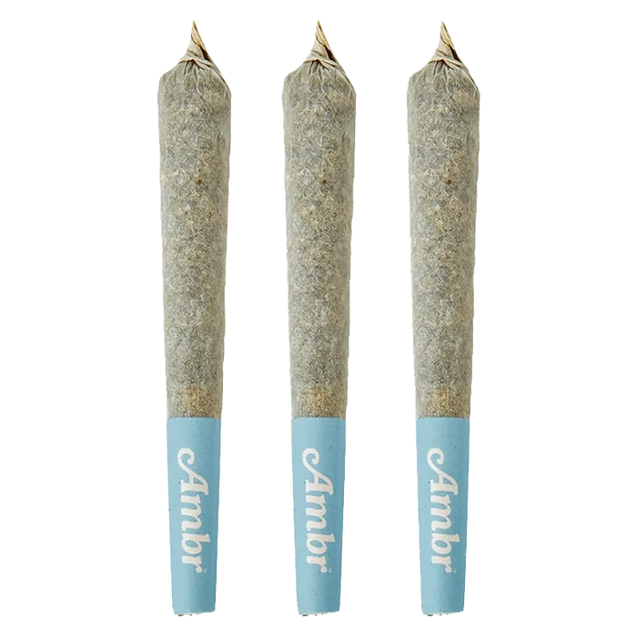 Close-up of the Rainbow Snowcone Infused Pre Rolled 3 x 0.5 g pre-rolls against a solid white background.