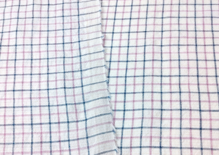 Ramie-Linen Harmony: Pre-Washed Softness in a Checked Design