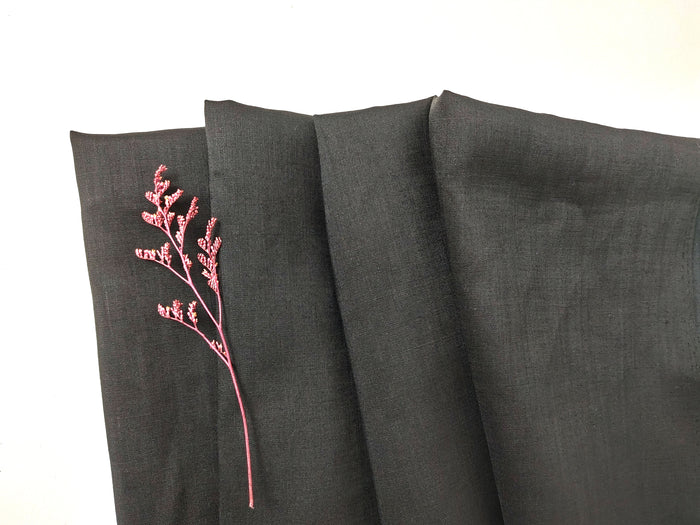 Ramie Polyester Black Sheer Fabric 68nm Light Weight 3898 2419