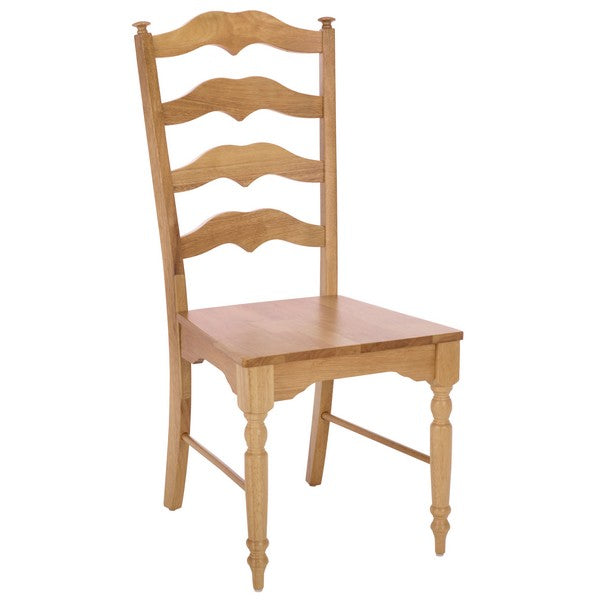 Rasia Wooden Side Chair in Light Oak with Ladder Back
