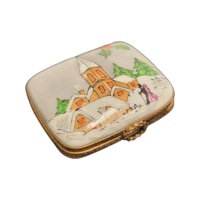 Elegant Church Scene Limoges Box Porcelain Limoges Religion French Trinket Box