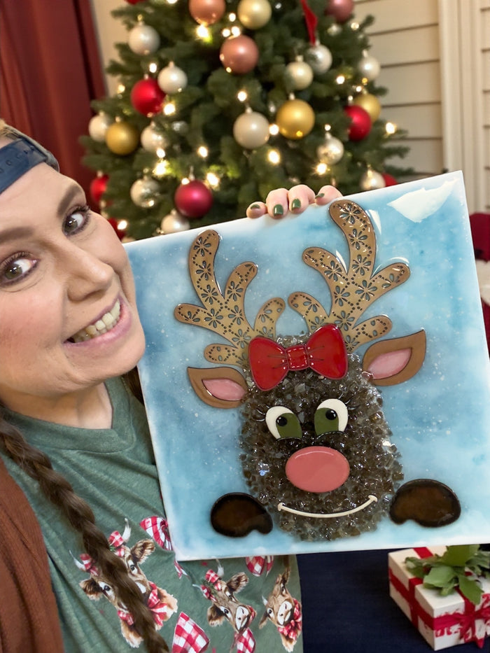 Reindeer 12x12 Crushed Glass Canvas Project Kit