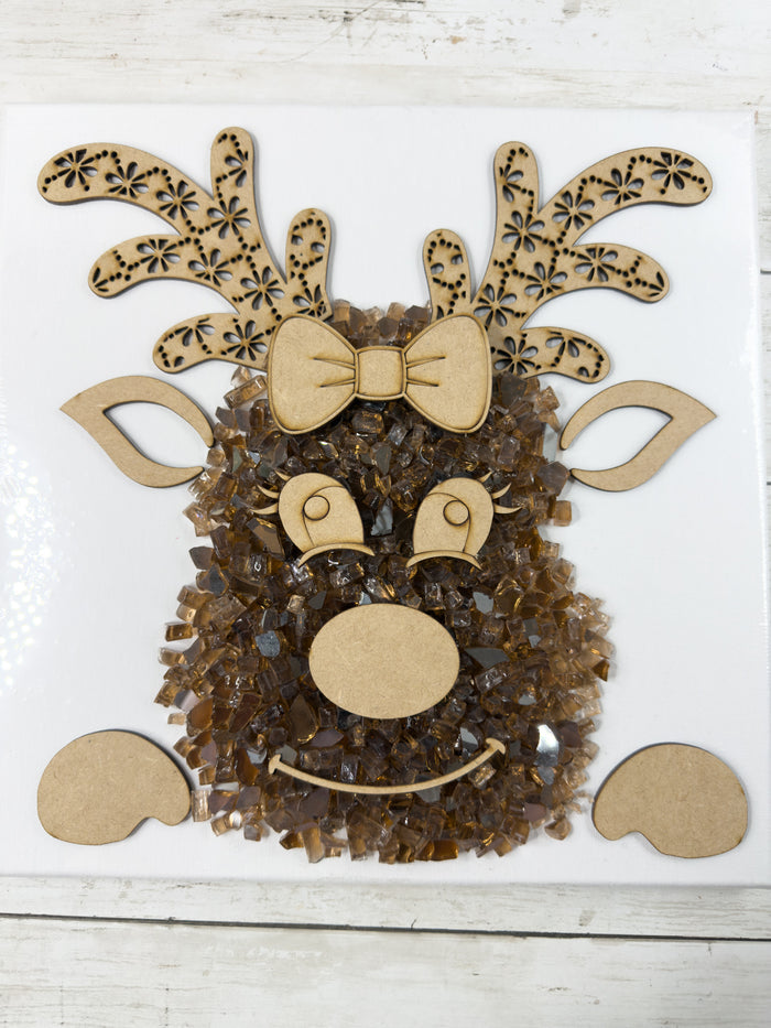 Reindeer 12x12 Crushed Glass Canvas Project Kit