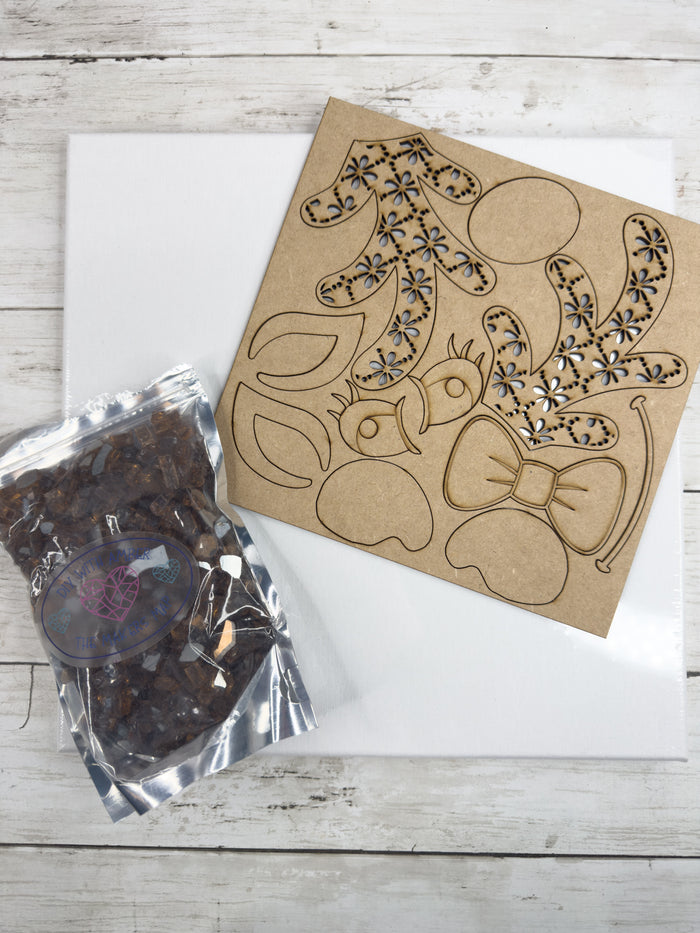 Reindeer 12x12 Crushed Glass Canvas Project Kit