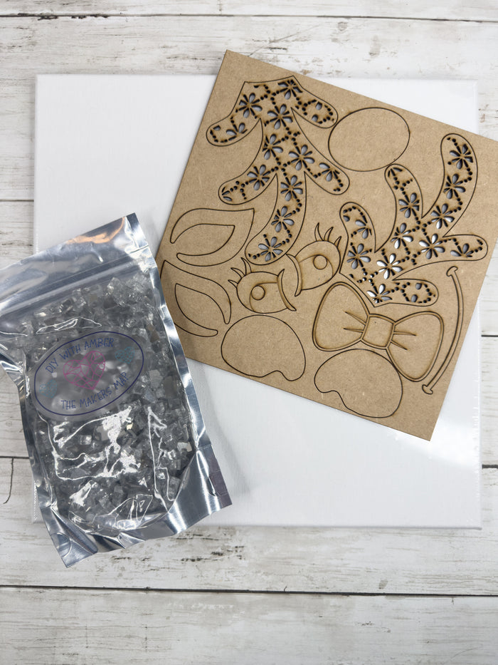 Reindeer 12x12 Crushed Glass Canvas Project Kit