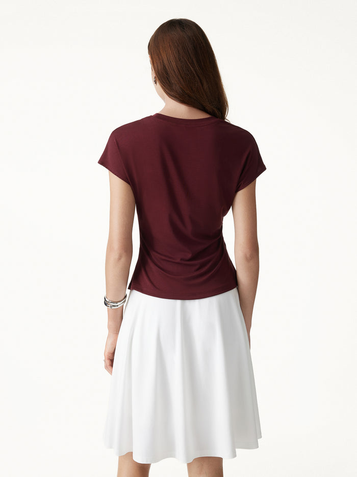 OGLmove Relaxed Round Neck Tucked Cap Sleeve Tee