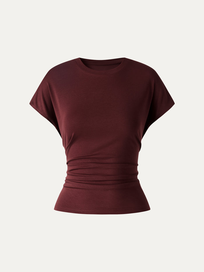 OGLmove Relaxed Round Neck Tucked Cap Sleeve Tee