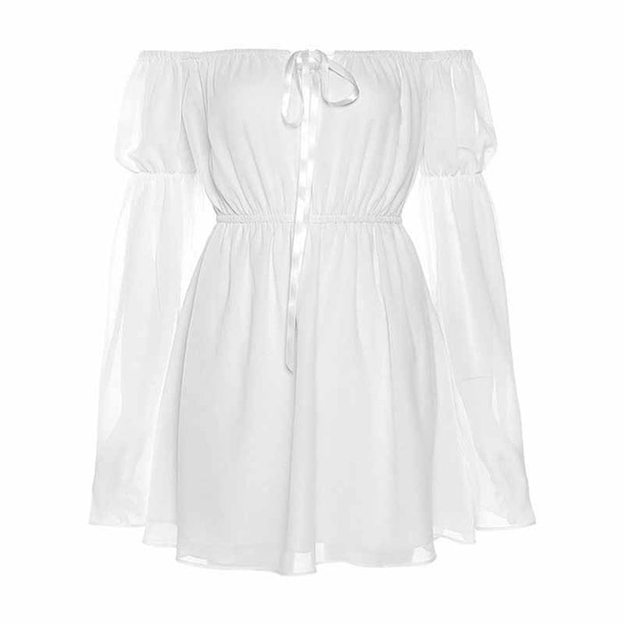 Renaissance Dress Off-Shoulder Dress Long-Sleeved Ruffled Party Mini Dress
