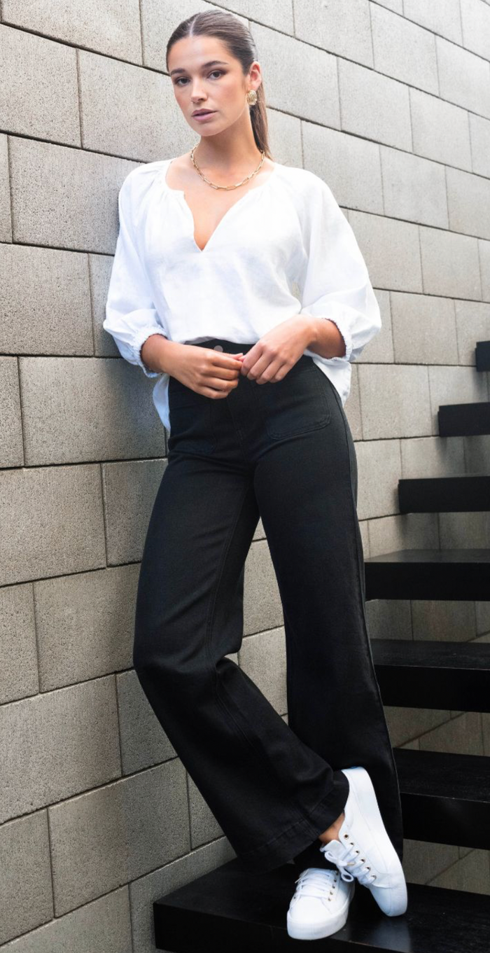 Re:Union Revolutionary White Linen Relaxed Top