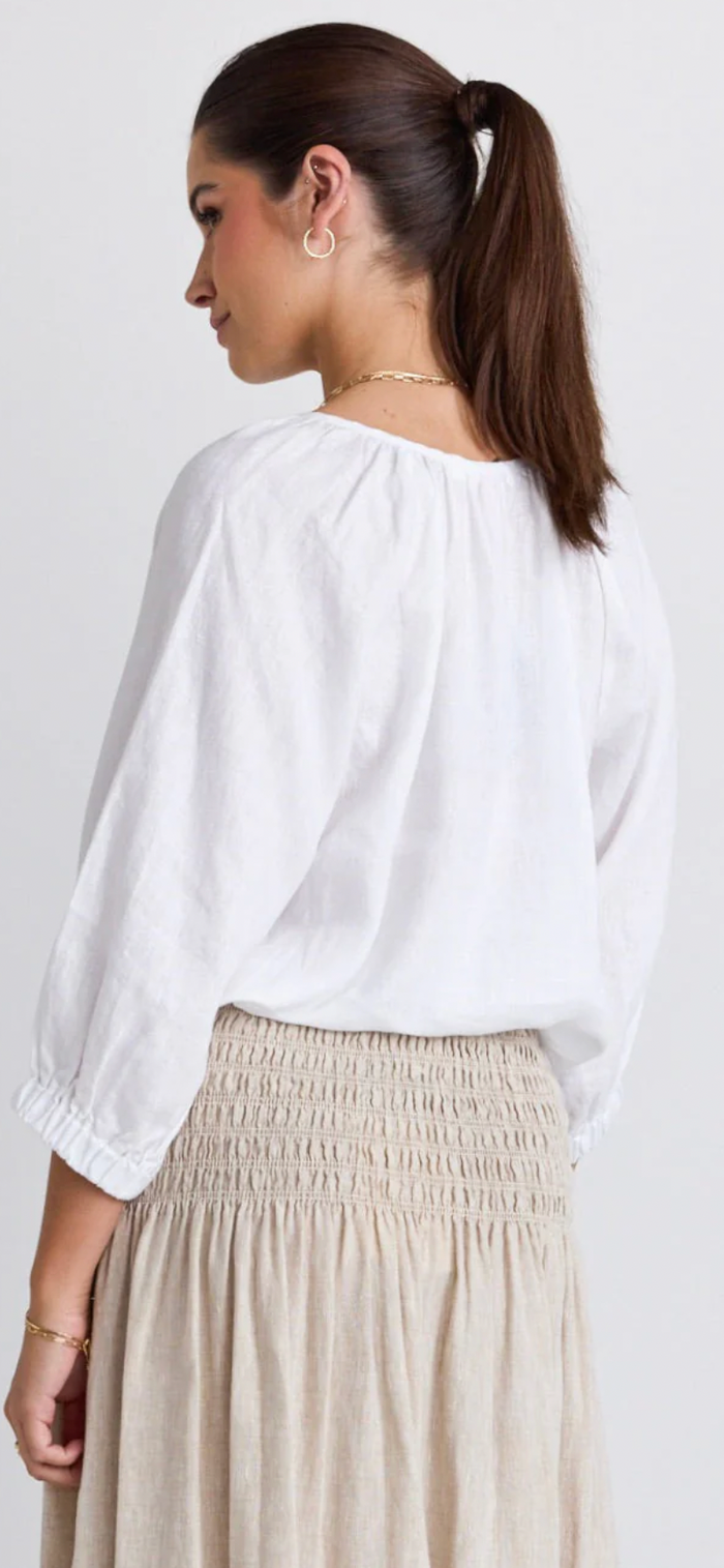 Re:Union Revolutionary White Linen Relaxed Top