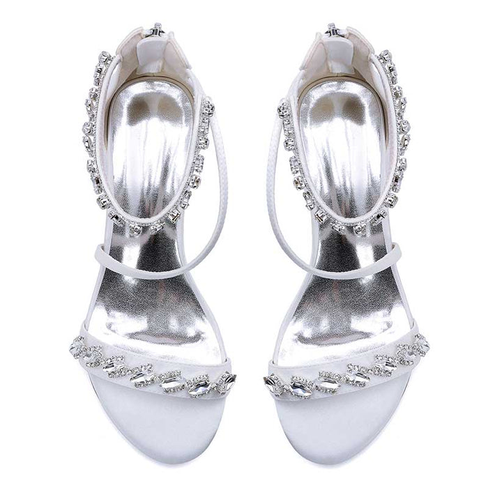Elegant rhinestone bridal heels with sparkling embellishments for the perfect wedding look