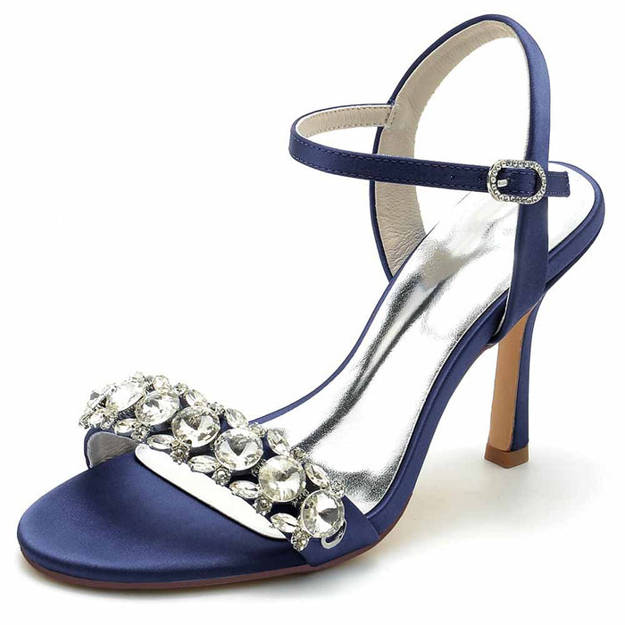 Elegant S&DCo. rhinestone high heel sandals for women with sparkling embellishments and ankle strap