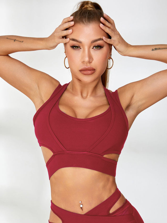 Ribbed Cutout Mesh Spandex Gym Booty Shorts