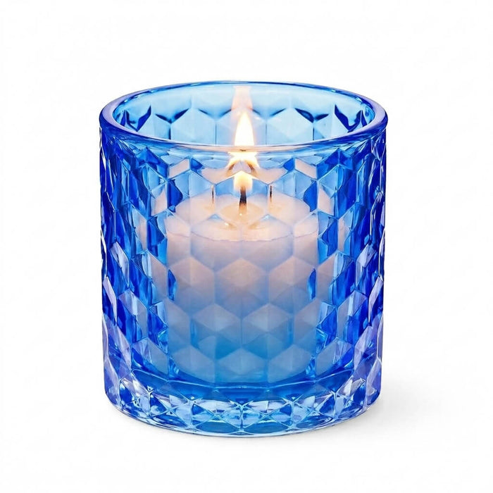 Richland Blue Chunky Honeycomb Glass Votive & Tealight Holder Set of 6