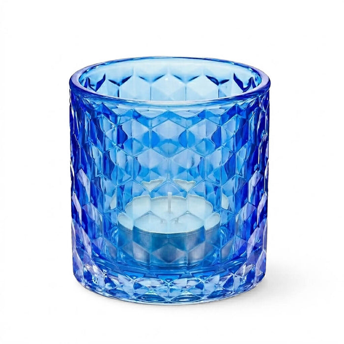 Richland Blue Chunky Honeycomb Glass Votive & Tealight Holder Set of 6