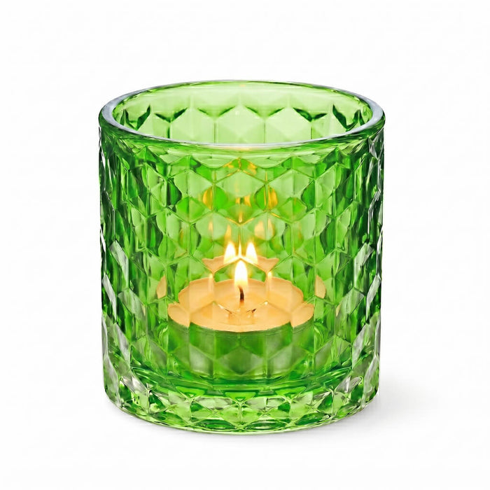 Richland Green Chunky Honeycomb Glass Votive & Tealight Holder Set of 24