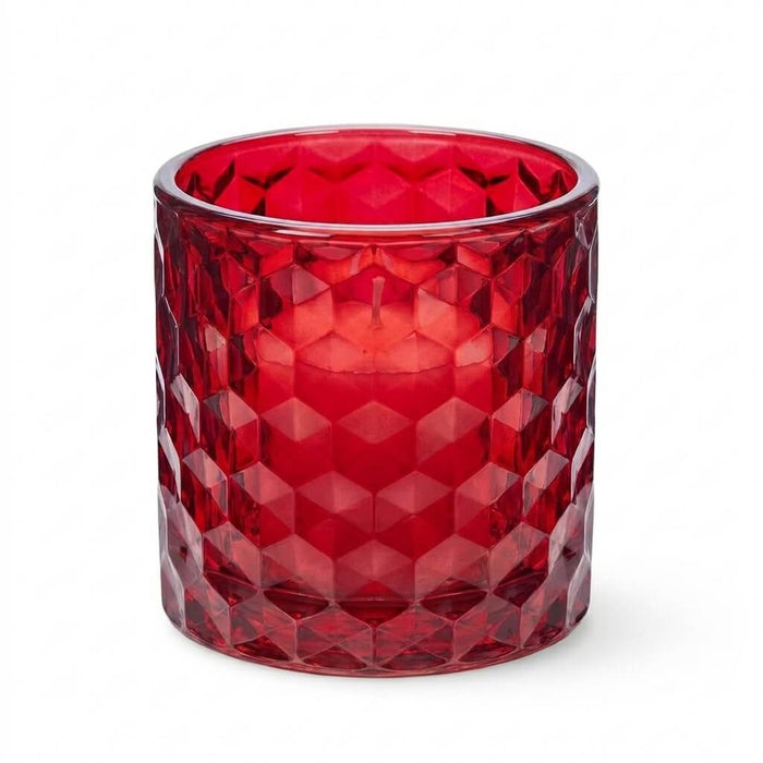 Richland Red Chunky Honeycomb Glass Votive & Tealight Holder Set of 24