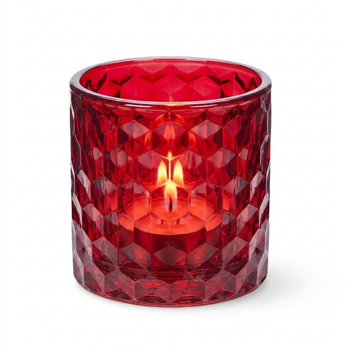 Richland Red Chunky Honeycomb Glass Votive & Tealight Holder Set of 48