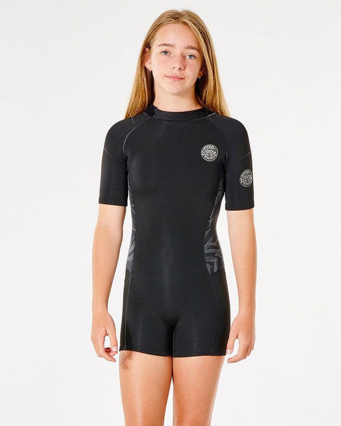 Ripcurl Dawn Patrol Jnr 2mm S/SL BZ Springsuit-Black/Charcoal-6-Skiforce Australia