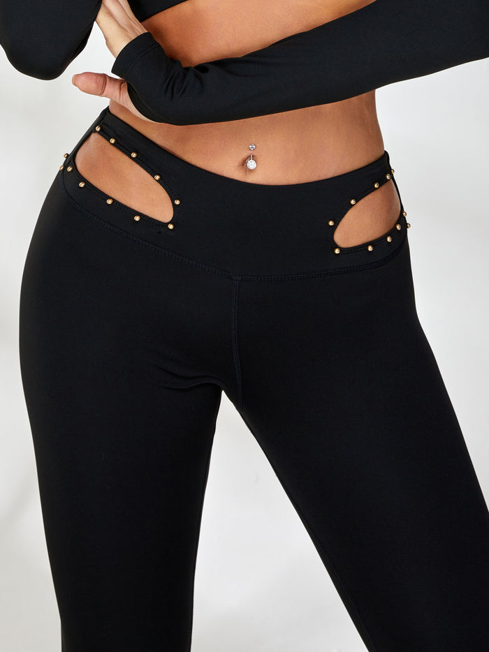 Rivet Cutout Leggings