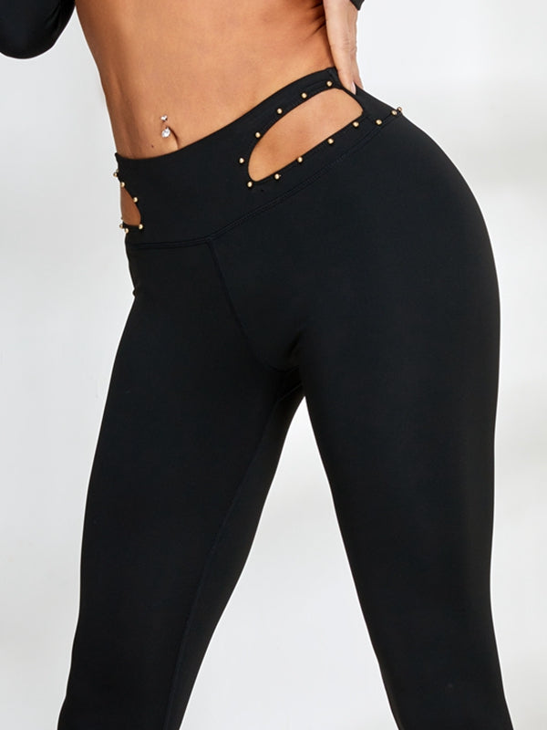 Rivet Cutout Leggings