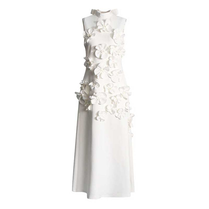 Rose Flower Maxi Dress Sleeveless Quince Gown