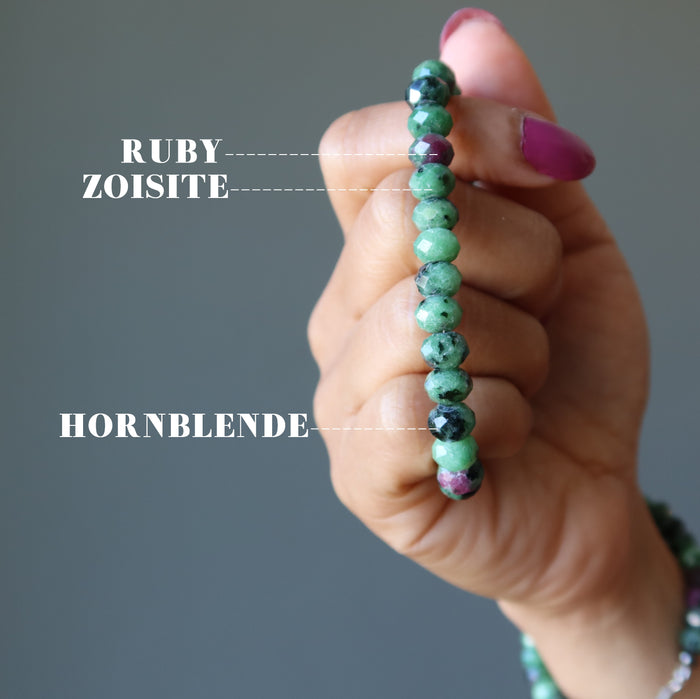 Ruby Zoisite Bracelet Rich Luxe Gems Sterling Silver