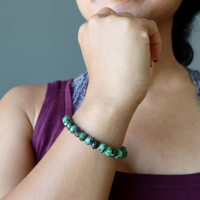 Ruby Zoisite Bracelet Rich Luxe Gems Sterling Silver