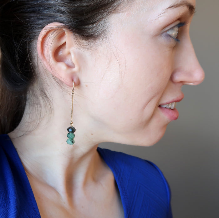 Ruby Zoisite Earrings Glorious Gems 14-Karat Gold