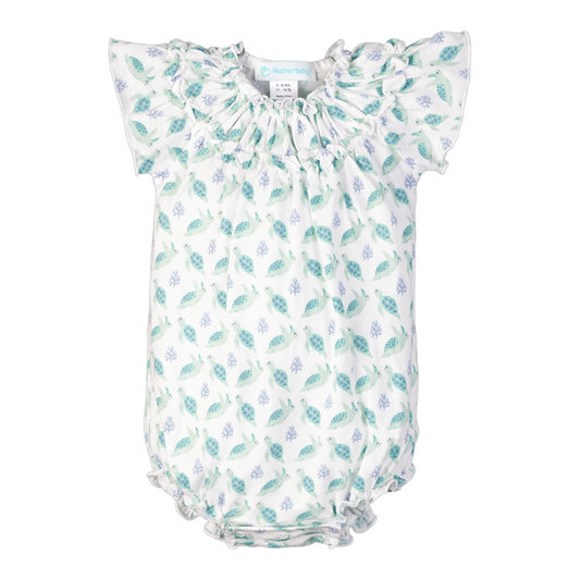 Ruched Bubble - Aqua Turtles