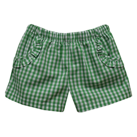 Ruffle Shorts - Green Check