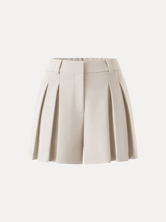OGLmove Sandwashed Modal High Rise A-Line Pleated Shorts