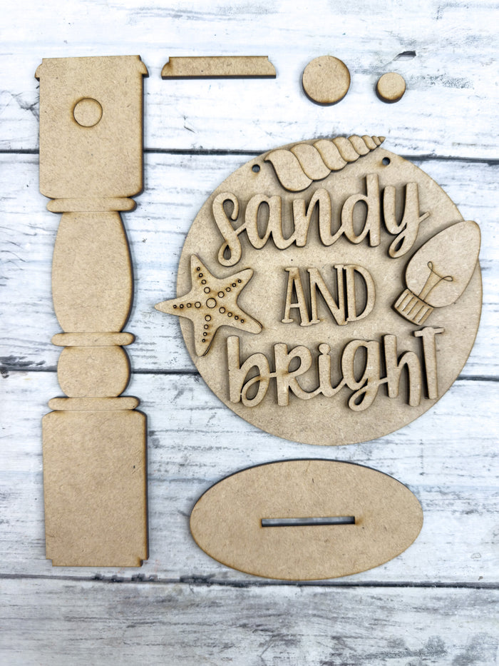 Sandy and Bright 5 in round Sign with Stand DIY Kit
