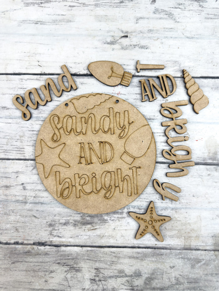 Sandy and Bright 5 in round Sign with Stand DIY Kit
