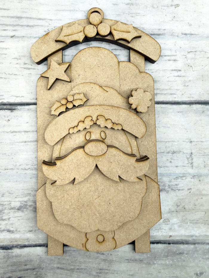 Santa Face Sled Ornament DIY Kit