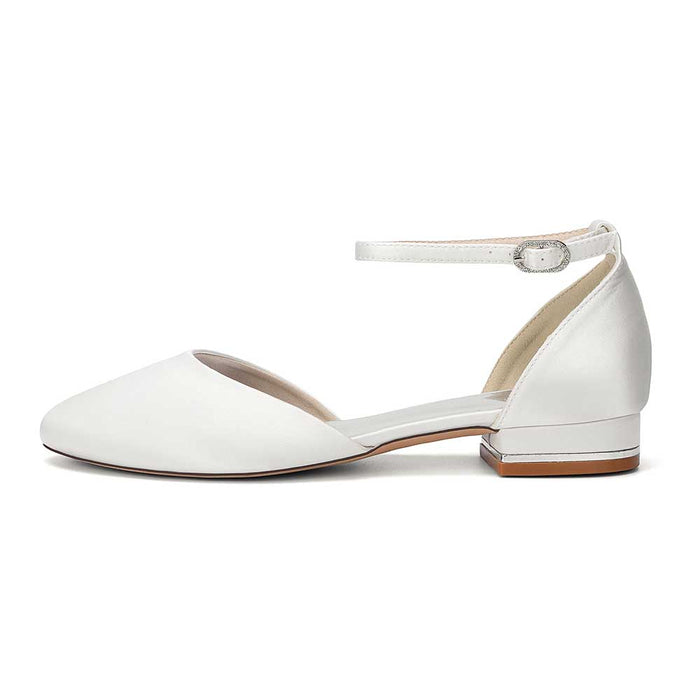 Satin Ankle Strap Wedding Flats – Elegant, Comfortable & Effortlessly Chic