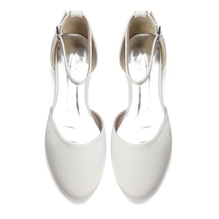 Satin Ankle Strap Wedding Flats – Elegant, Comfortable & Effortlessly Chic