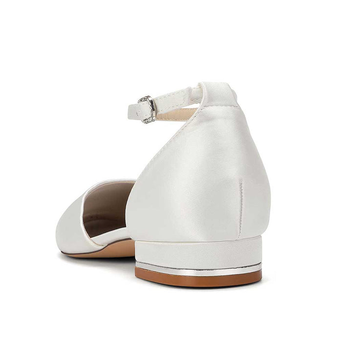 Satin Ankle Strap Wedding Flats – Elegant, Comfortable & Effortlessly Chic