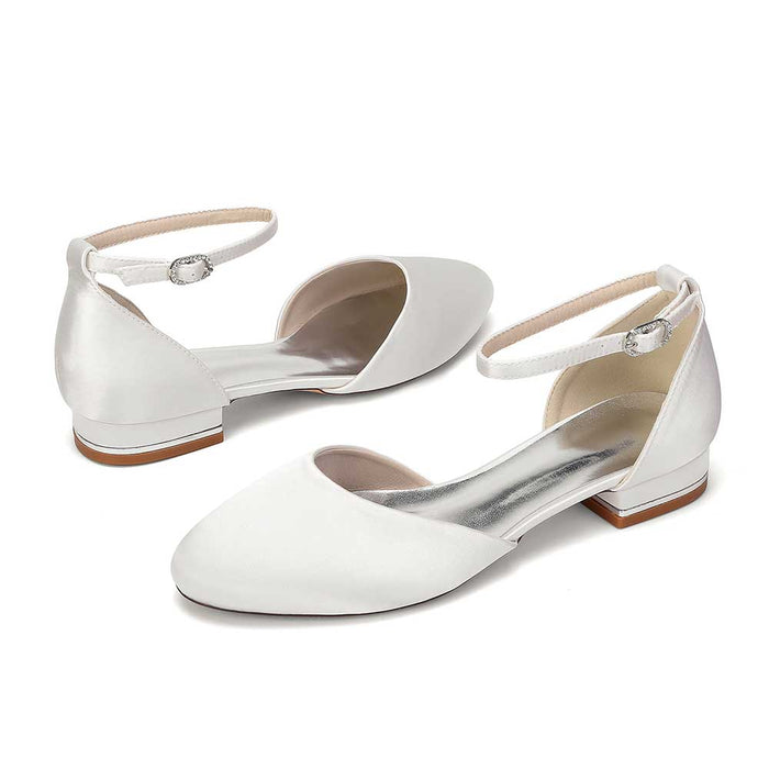 Satin Ankle Strap Wedding Flats – Elegant, Comfortable & Effortlessly Chic