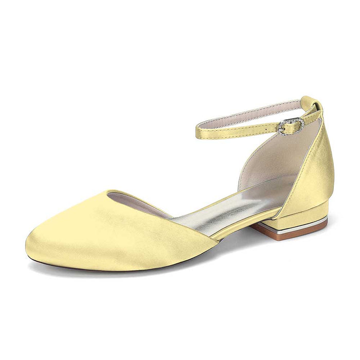 Satin Ankle Strap Wedding Flats – Elegant, Comfortable & Effortlessly Chic