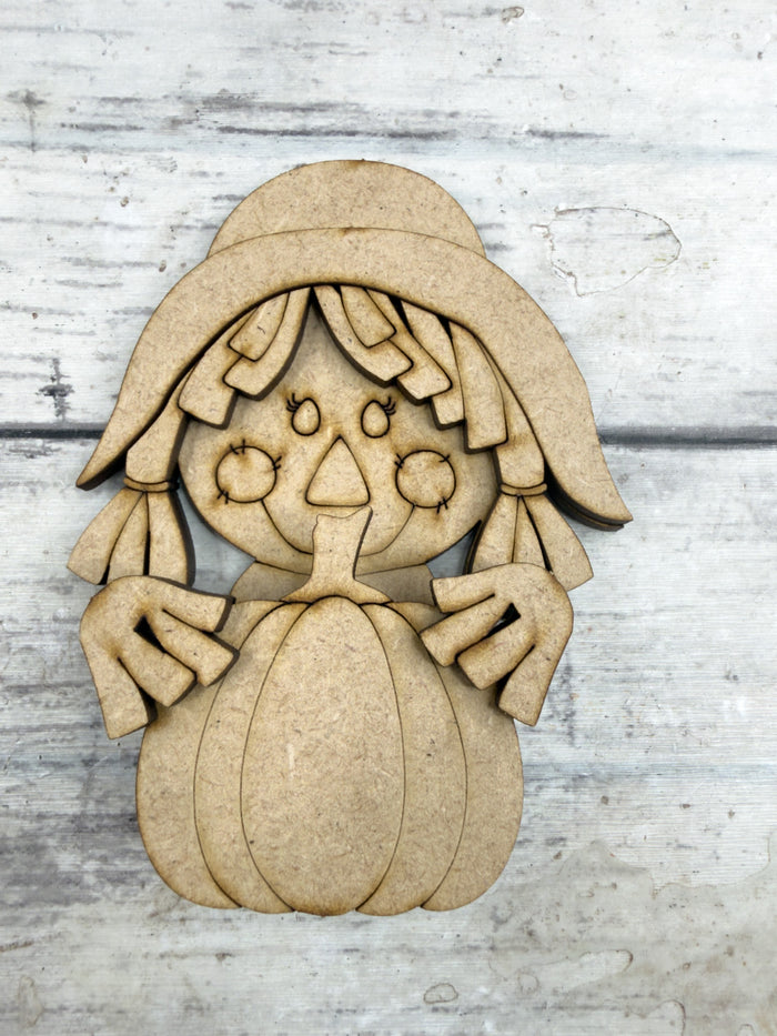 Scarecrow Girl and Pumpkin Hugger Kit