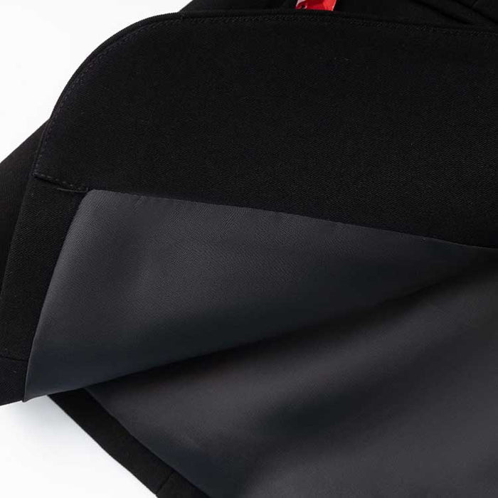 Rhinestone embellished black blazer interior showcasing quality fabric and stylish details