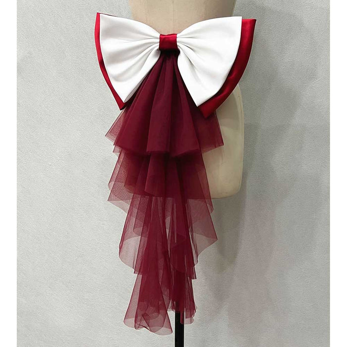 Wine Red+White / One Size