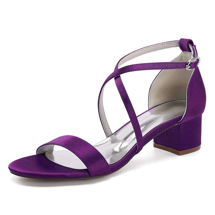 sd-hk Women's Chunky Heel Bridesmaid Sandals