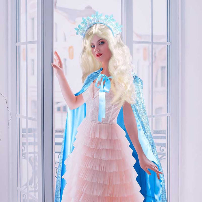 S&DCo. medieval dress with blue fairy tale cosplay costume cape for enchanting looks