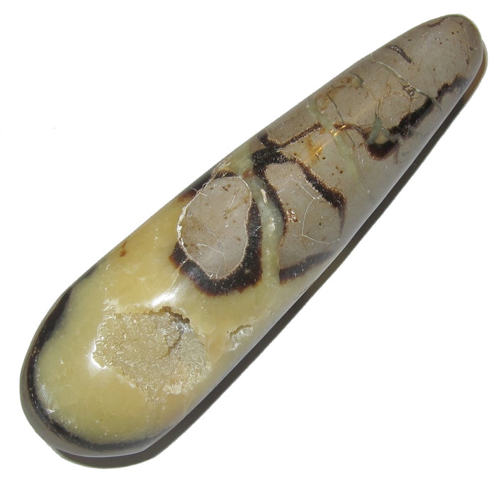 Septarian Wand Massage Yellow Brown Rounded Rock Cave