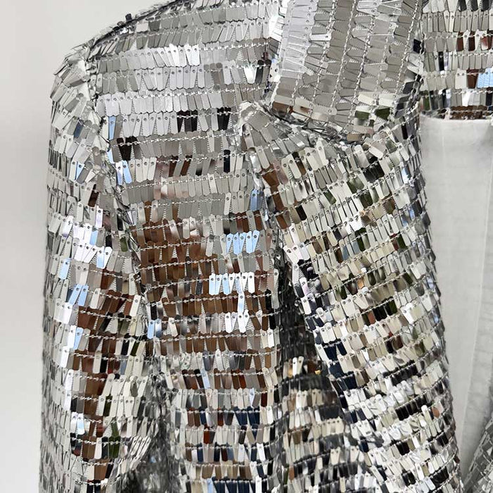 Sequin-Embellished Silver Pantsuit For Women